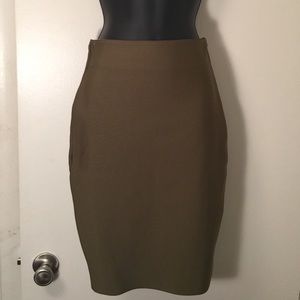 green midi skirt